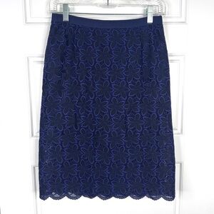 SACAI LUCK Lace Pattern Embroidered Skirt NEW Size 2 Blue